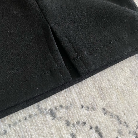 Size M Black Lace-Up Black Suede Bodycon Miniskirt - Picture 6 of 6